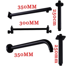 Braccio doccia rotondo e quadrato nero supporto per doccia a parete e soffitto multi-stile braccio telescopico con prolunga pieghevole in ottone filettato G1/2