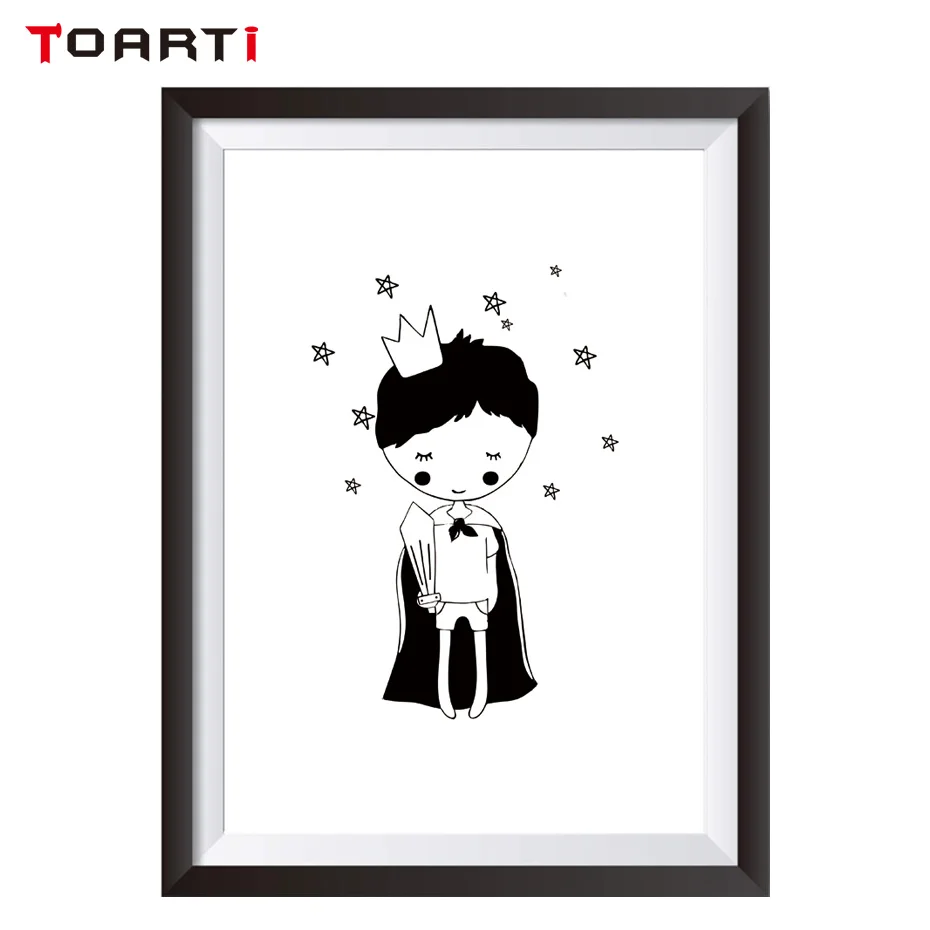

Nordic Poster Prince Queen Canvas Painting Black White Wall Art Posters And Prints Wall Pictures Kids Room Baby Decor