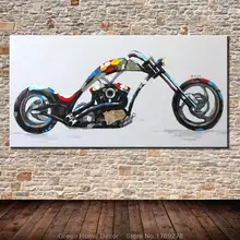 Ручная роспись крутой мотоцикл-современные Красочные абстрактные картины маслом на холсте для украшения дома Современные настенные художественные картины