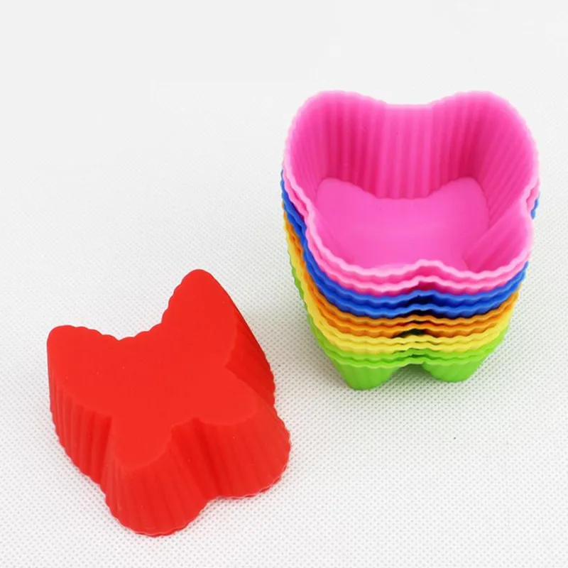

MJ067 New 1Pc Butterfly Shape Silicone Muffin Cupcake Mold Case Bakeware Maker Mold Tray Baking Cup Liner Baking Molds