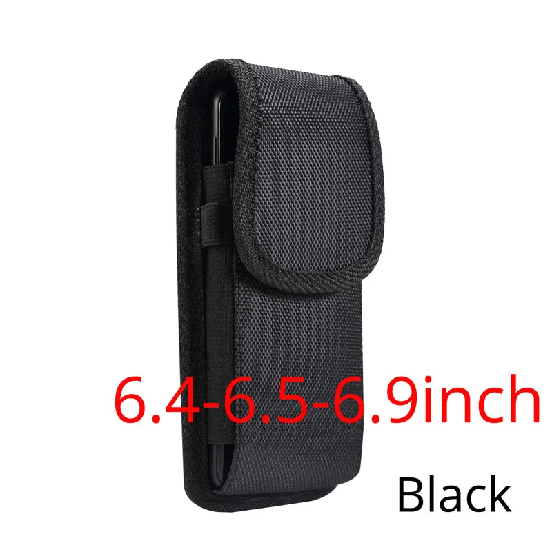 6.4-6.5-6.9 inch Universal Waist Bag Men Oxford Cloth Nylon 4.7-6.9 inch Mobile Phone Fanny Pack Durable Outdoor Waterproof Belt Bag black - Цвет: 6.4-6.5-6.9 inch