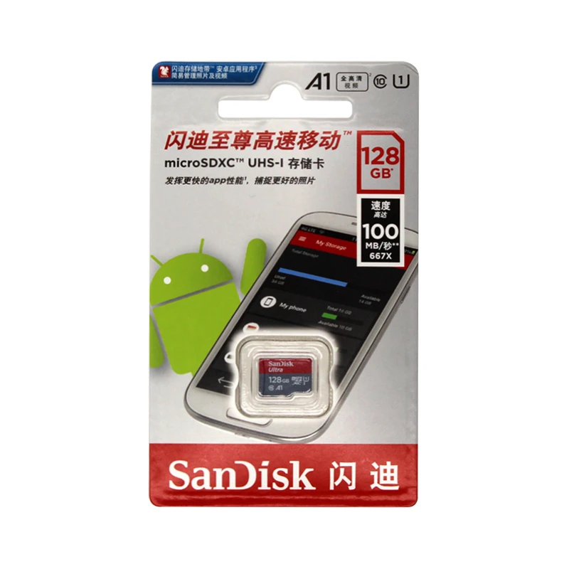 Sandisk A1 Micro SD Card 16 ГБ TF карты памяти 32 ГБ оригинальный адаптер Class 10 SDXC 64 ГБ 128 ГБ Бесплатная доставка MicroSD