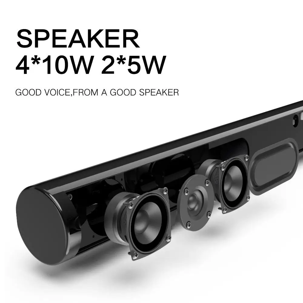 50W HiFi Detachable Wireless bluetooth Soundbar Speaker 3D Surround Stereo Subwoofer for TV Home Theatre System Sound Bar Phone