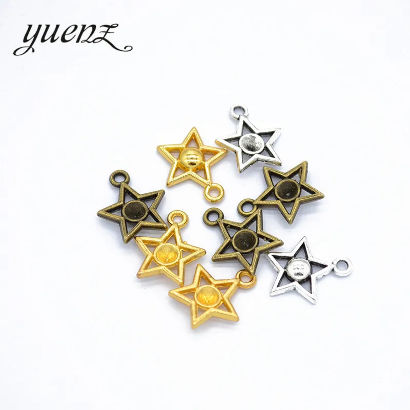 

YuenZ 50pcs Charms star 16*14mm Tibetan Silver Plated Pendants Antique Jewelry Making DIY Handmade Craft L317