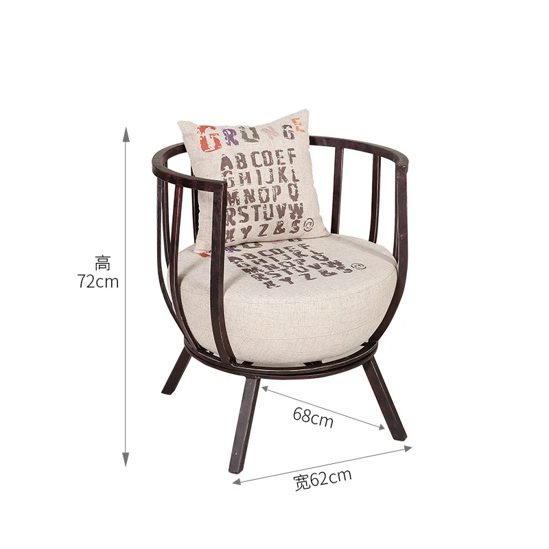 Современный минималистский американский Ретро диван стул промышленный ветер Бар Кафе зал железный стул одна спинка украшение на стул ремесло мебель - Цвет: A