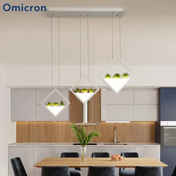 

Omicron Nordic LED Chandeliers Simple Diamond Plant Decorative Suspension Lights For Restaurant Dining Room Lighting Fixture