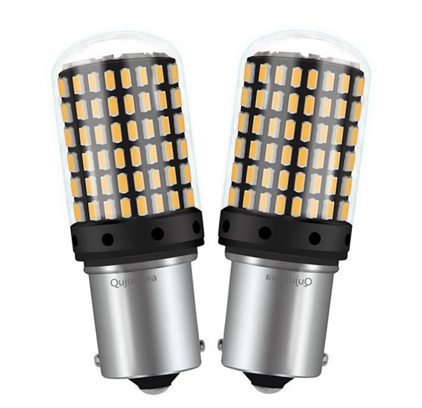 

2PCS 1156PY 7507 PY21W BAU15S Super Bright 2000Lm LED No Hyper Flash CANBUS Car Direction Indicator Lamp Auto Turn Signal Light