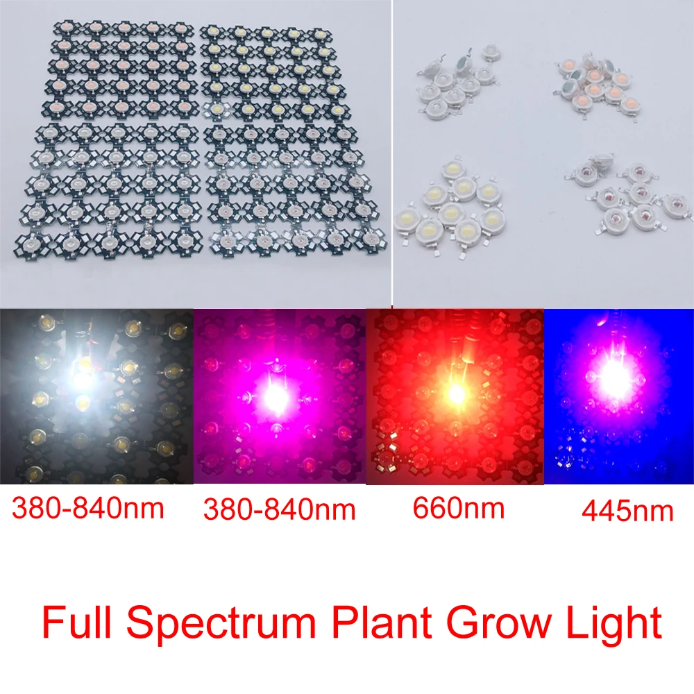 

1W 3W High Power LED Chip 660nm Deep Red LED Grow Light 440nm 380nm-840nm cob