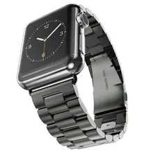 Stainless Steel Watch Band Strap Classic Buckle Adapter Link Bracelet Watch Band for Apple Watch band 38mm 42mm Space Gray
