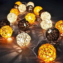 YIMIA 5 м светодиодный светильник из ротанга Sepak Takraw, 20 лампочек, гирлянды, забор, пляжный бар, украшение для свадьбы, рождественской вечеринки