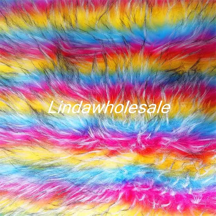 高グレード虹アライグマの毛皮ジャカードぬいぐるみ生地 フェルト布 服 靴アクセサリー フェイクファー生地 Fabric Aliexpress