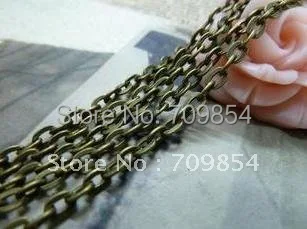 

free shipping!!! 100meter/package antique bronze link chain for necklace jewery findings