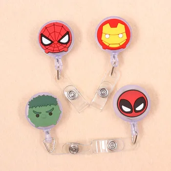 

New Cartoon 60cm Silicone Super Heros Spiderman Retractable Badge Reel Student Nurse Exhibition Enfermera Name Card Chest