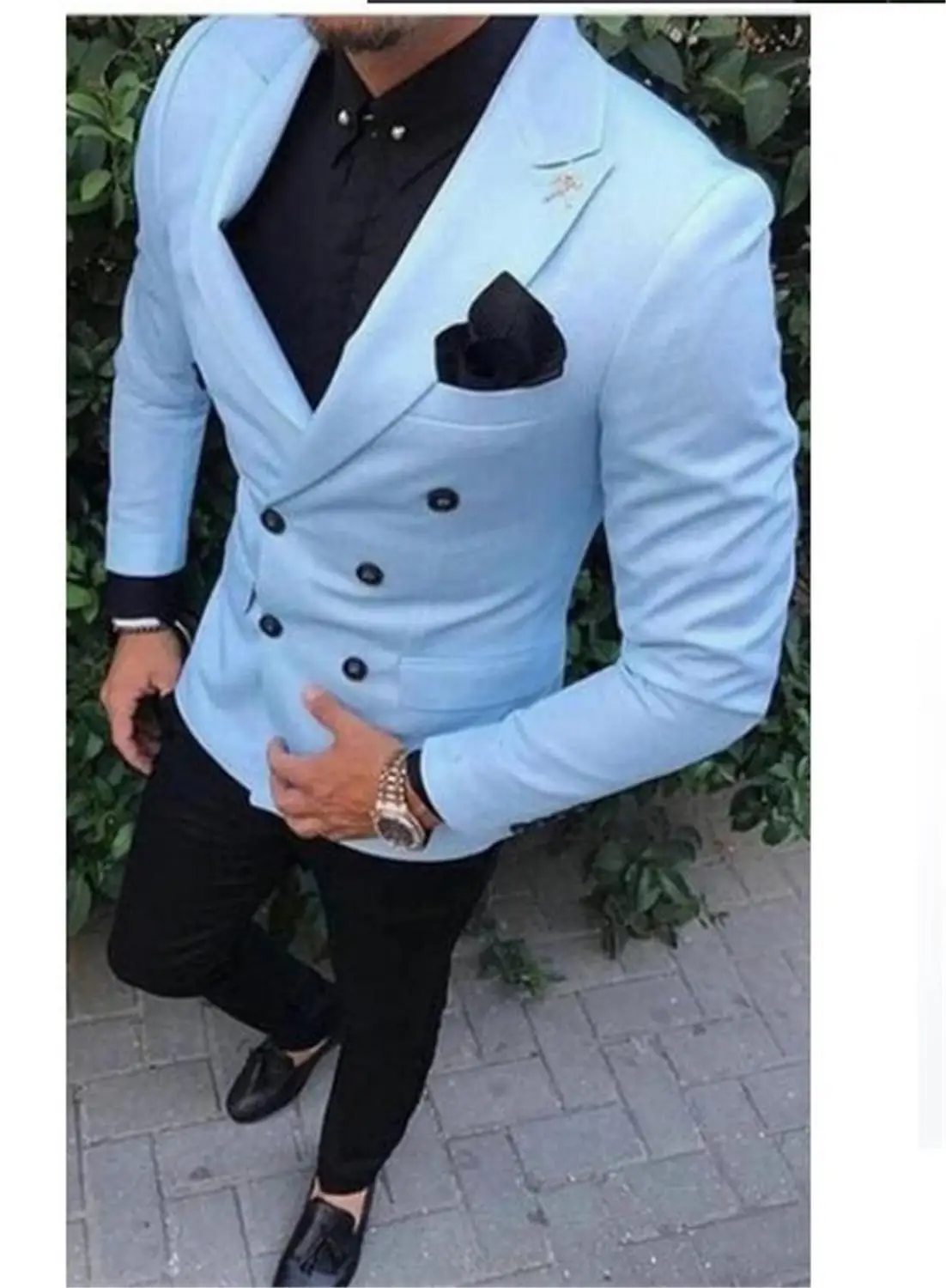 Blue Men Suit Jackets Slim 2PCs Suit Costume Blazer+Pants Business Wedding Party Jacket with Pants Plus Size Suit Custom Made Blue Men Suit Jackets Slim 2PCs Suit Costume Blazer+Pants Business Wedding Party Jacket with Pants Plus Size Suit Custom Made