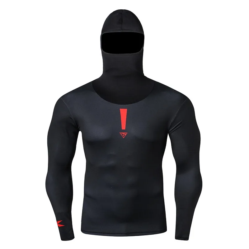 

Men's Sport Fitness Clothes Sportswear Running T-shirt Jogging Tops with Hooded Tracksuit Gym Training Tights Compression Shirts