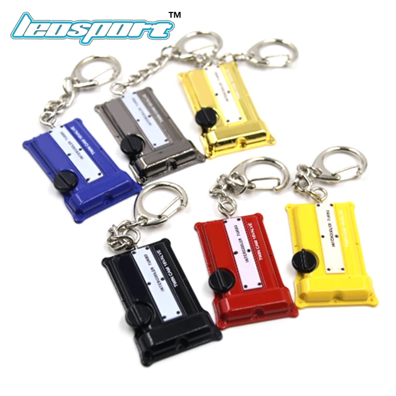 JDM style Fashion Metal Auto Car Logo key ring keyring keychain key chain engine Valve Cover