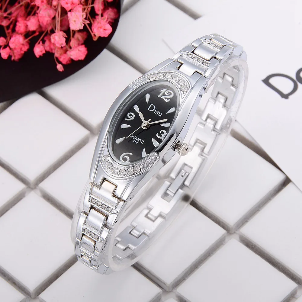 Женские часы с браслетом DISU элегантные модные покрытием из розового золота