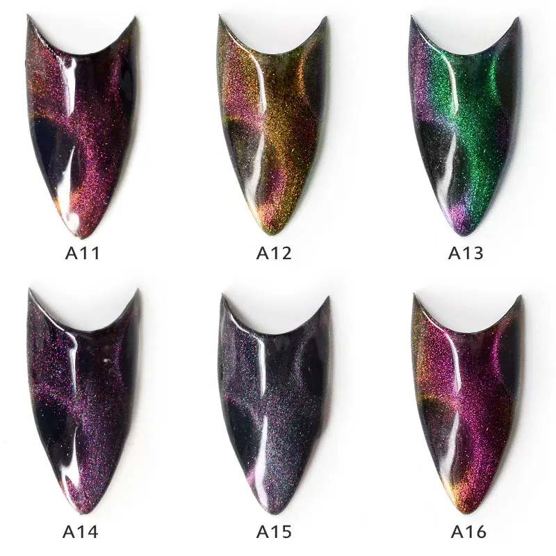  CANNI 3D Cat Eyes Gel Varnish 6 Magic Colors Metal Chameleon Color Change Fast Dry UV LED 3D Magnet