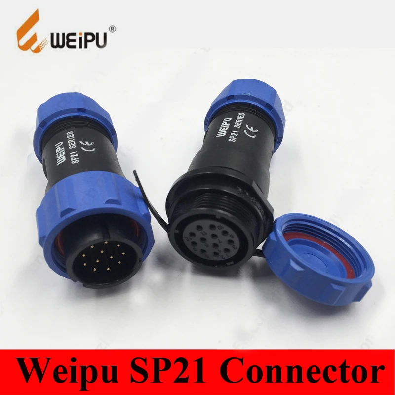 

Original Weipu Connector SP21 2 3 4 5 7 9 12 Pin IP68 Male Plug + Female Socket Connector Dust Cap SP2110/P* SP2111/S*
