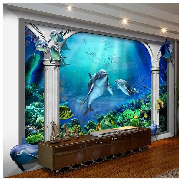 Niestandardowe Zdjęcie Tapety 3d Malowidła ścienne Tapety Sea World