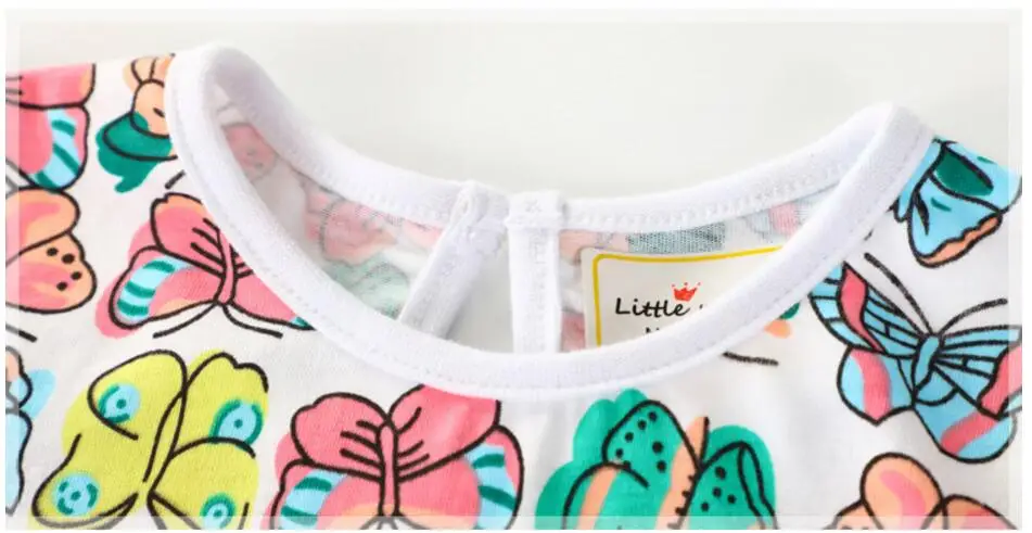 Little maven/ г.; летняя одежда для маленьких девочек; футболка с короткими рукавами и принтом бабочки; хлопковые брендовые футболки; 50997