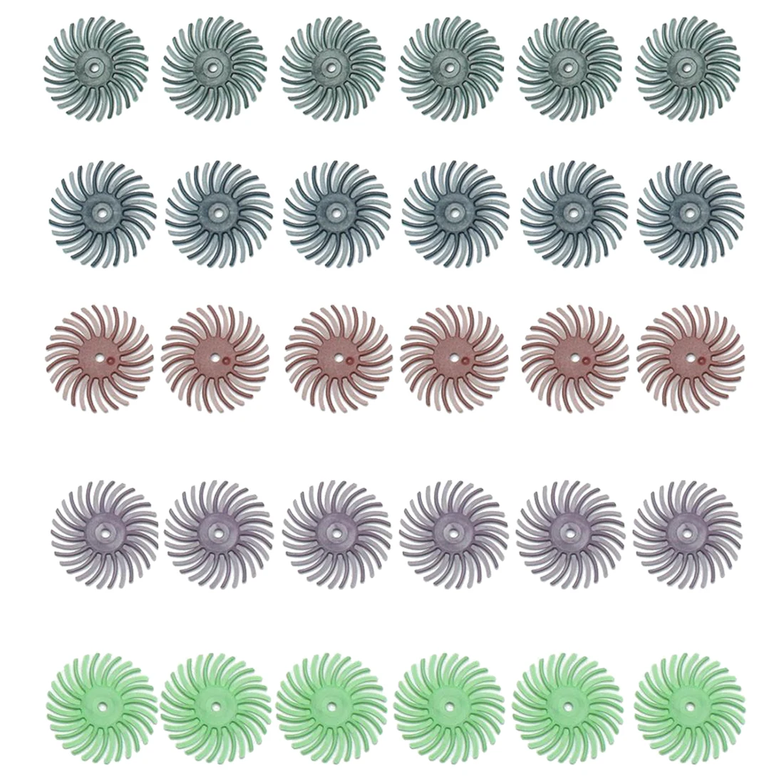 

30pc 1inch Radial Bristle Disc Brush 5 Grits + 5 Mandrel Rotary Adapter
