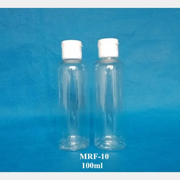 50PCS 100ML Empty Clear Flip Top Cap Plastic Bottle, 100ml Plastic