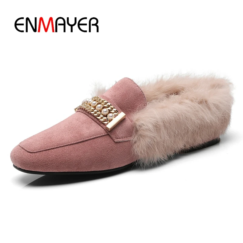 

ENMAYER New Fashion women solid square toe shallow lady pearl square heel boots Size 34-39 ZYL788
