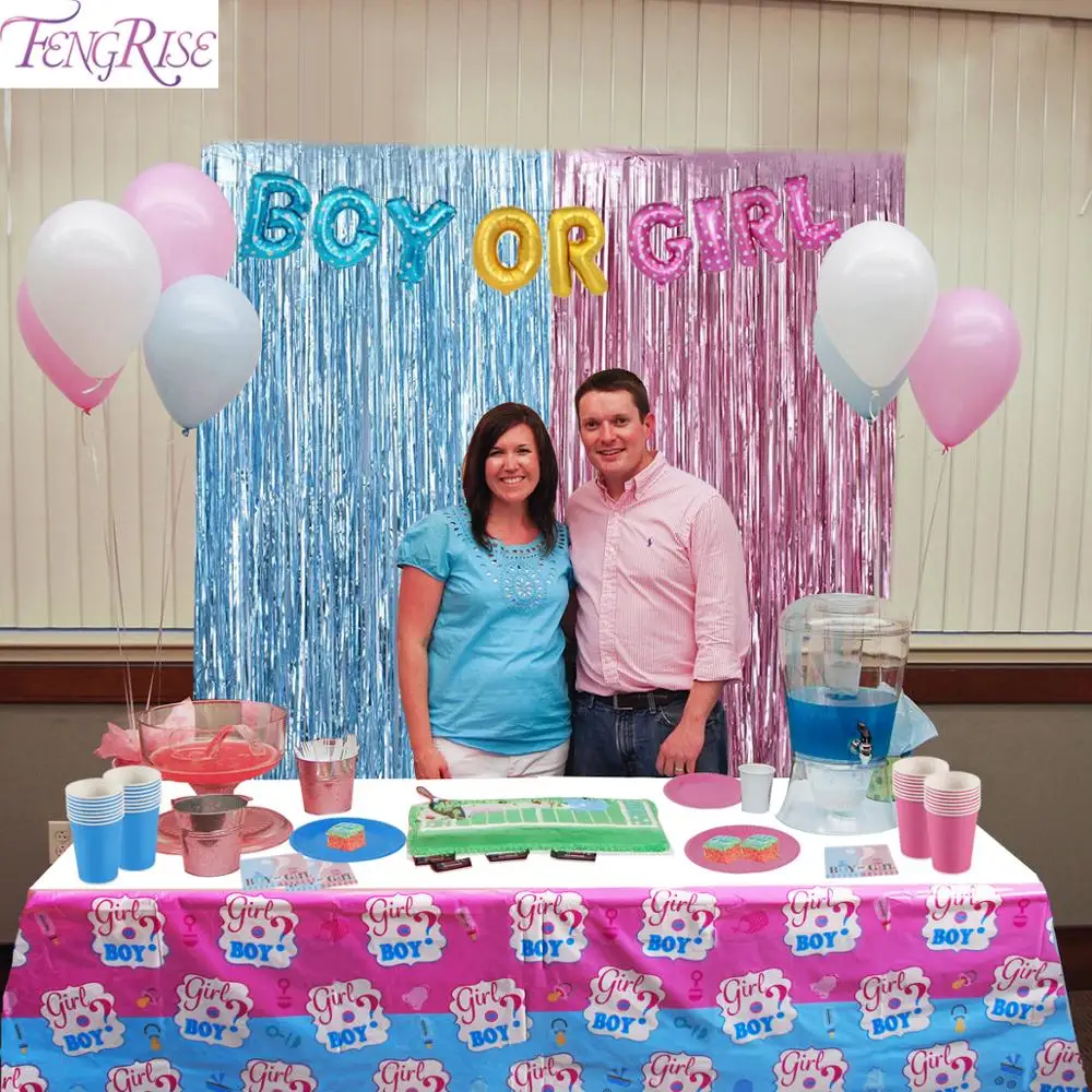 

FENGRISE Boy Or Girl Gender Reveal Set Baby Shower Party Decoration Birthday Party Decoration Kids Baby Shower Party Supplies