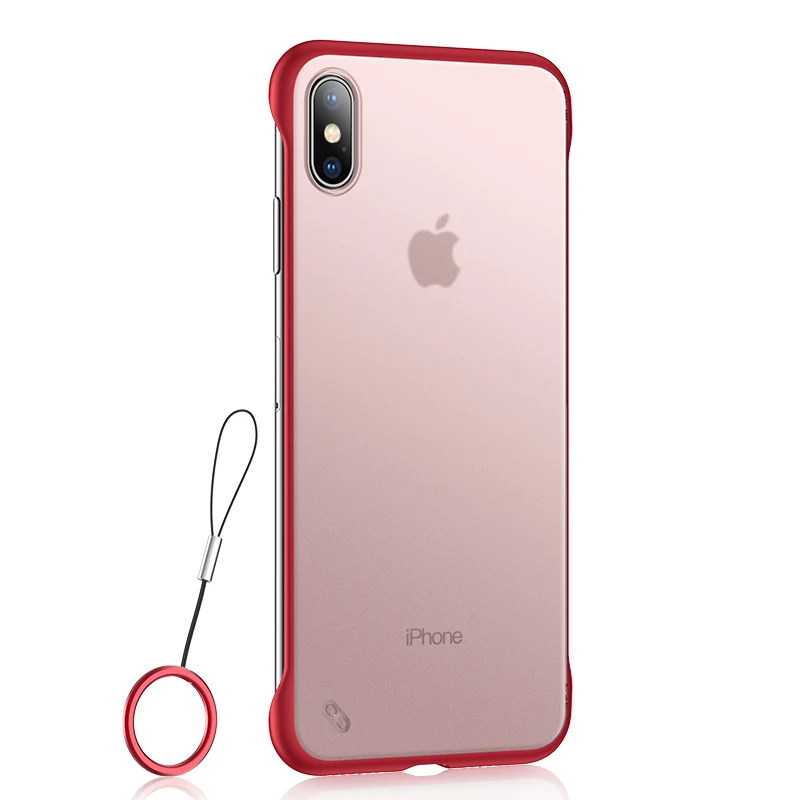 Msvii Бескаркасный чехол для iPhone X чехол Прозрачный чехол для iPhone 7 чехол силиконовый для iPhone Xr/8/7/Xs Max Plus Funda роскошный - Цвет: Красный