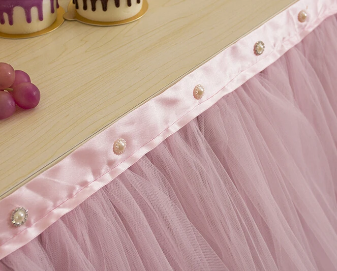 Wedding Table Skirting Christmas Birthday Party Table Skirts Bow Skirt