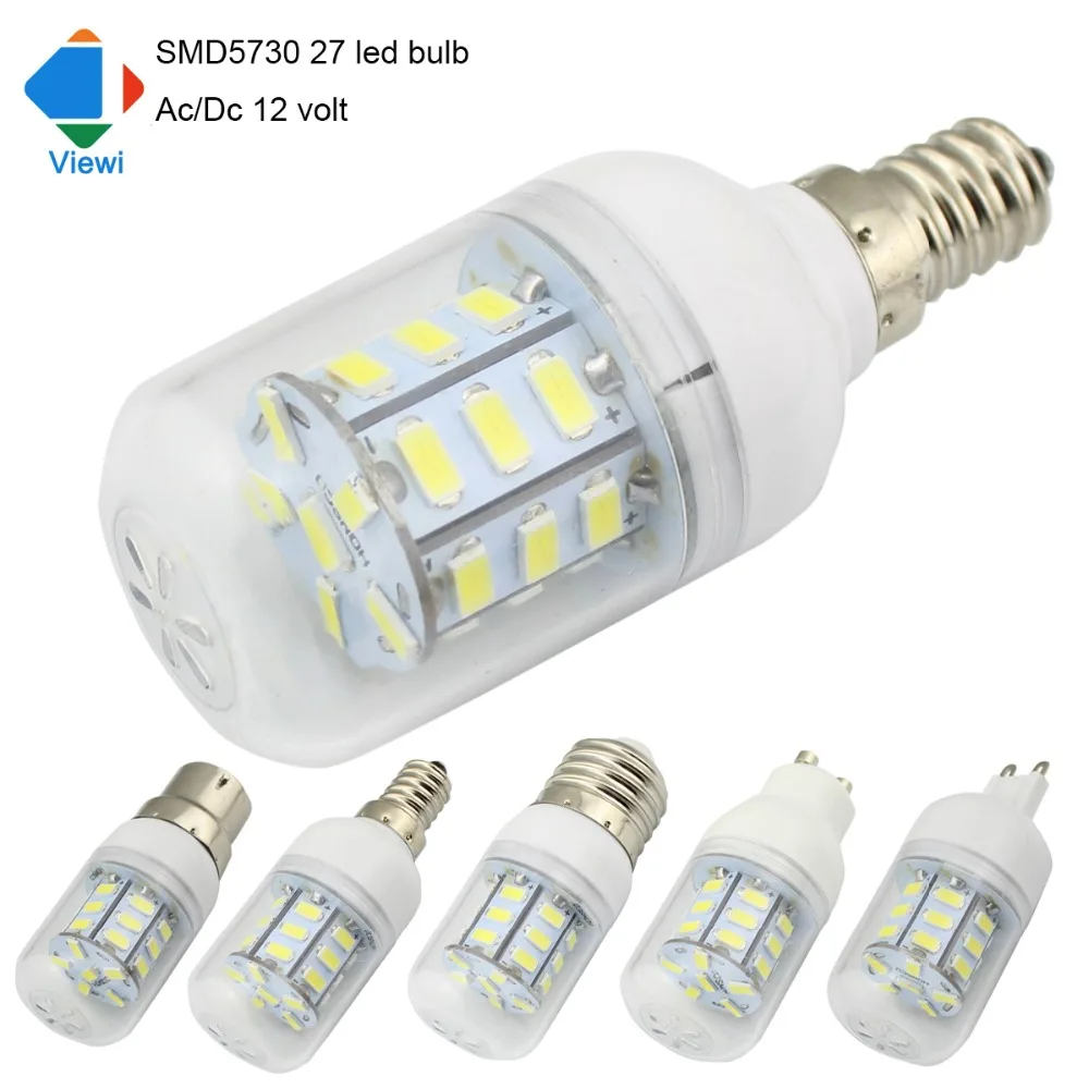 5X bombilla светодиодные лампы 12 вольт E27 E12 E14 B22 GU10 G9 Dc v 5630 smd 27 светодиодов