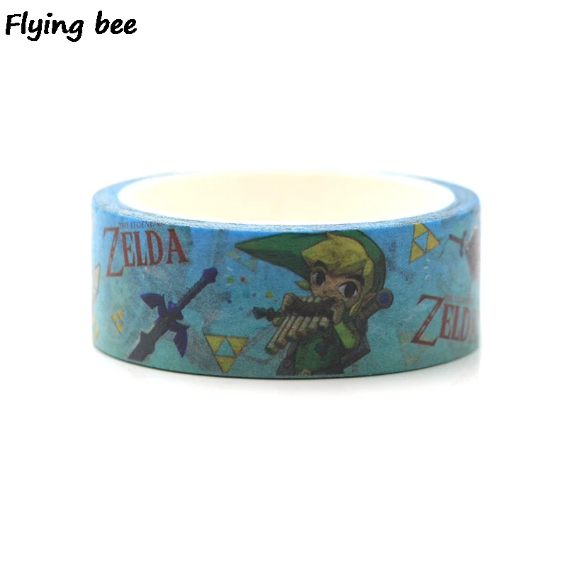 Бумажная Васи лента Flyingbee 15 мм x 5 м липкая для игр аниме самодельная наклейка