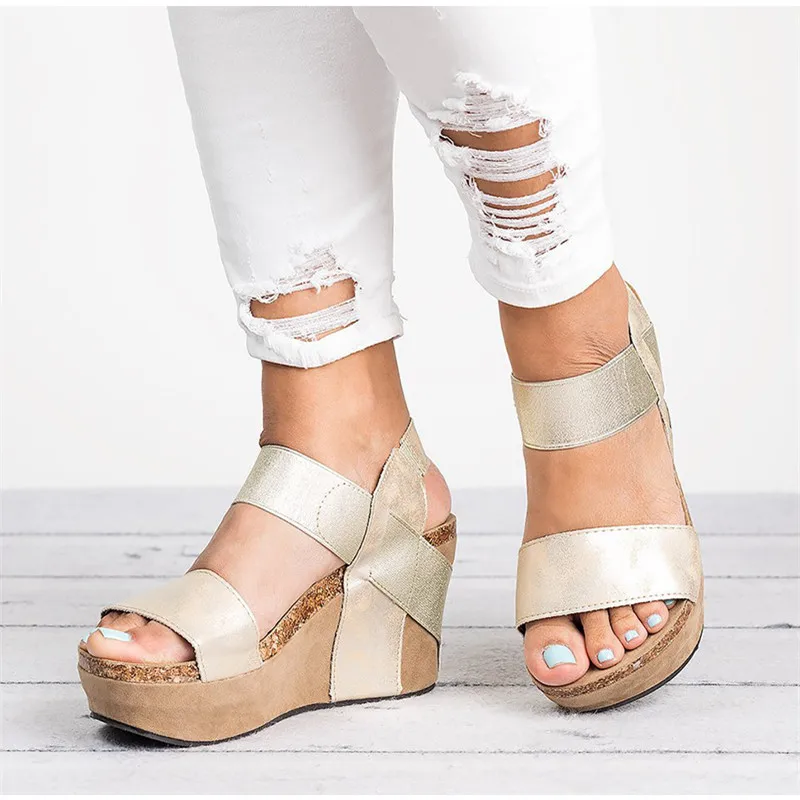 Plus Size 34 43 Woman Summer Sandals Fashion Wedges Shoes For Ladies Casual Platform High Heel 