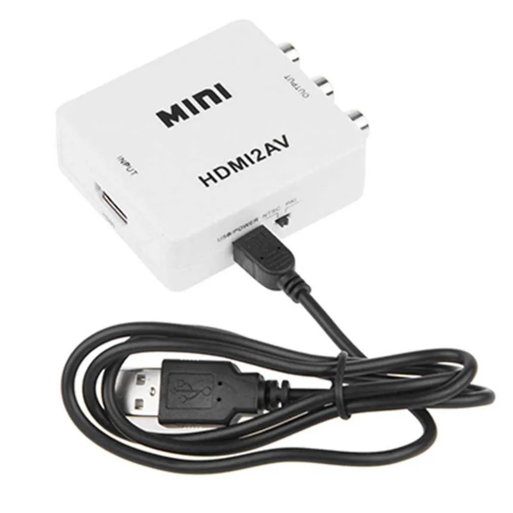New Mini HDMI to Mini Composite CVBS RCA AV Video Converter Adapter Box Old TV 1080p