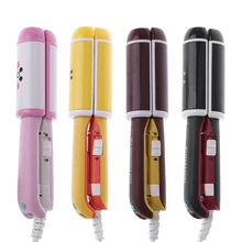 220 В Электрический Выпрямитель для волос, мини щипцы для завивки волос, дорожный инструмент, карамельный цвет