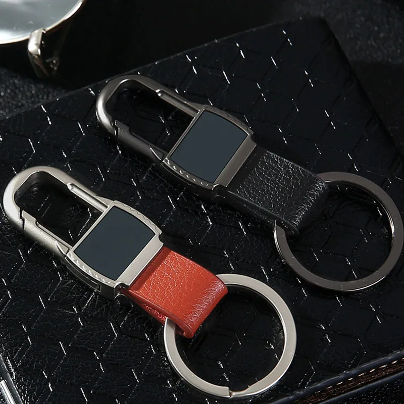 

RE Metal Leather Keyrings Key Chains For Men Car Accessories Business Key Ring Holder Trinket Pendant Innovative Best Gift J2535