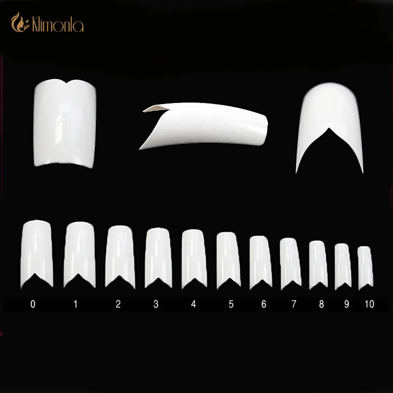 500Pcs White Sexy V Shapes Fake French Nail Art Tips Acrylic UV Gel Nails White Fake Nail Design