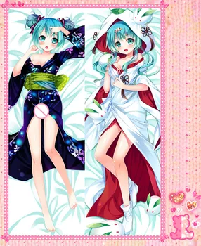 

Anime Cartoon Hatsune Miku Double Bolster Hugging Pillow Case Cover Pillowcase Peach Skin 2 Way / WT No.54064