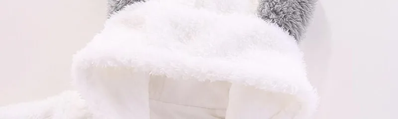 CROAL CHERIE Kawaii Bear Ear Baby Romper Winter Costume Baby Boys Clothes Coral Fleece Warm Baby Girls Clothing Animal Overall   (3)