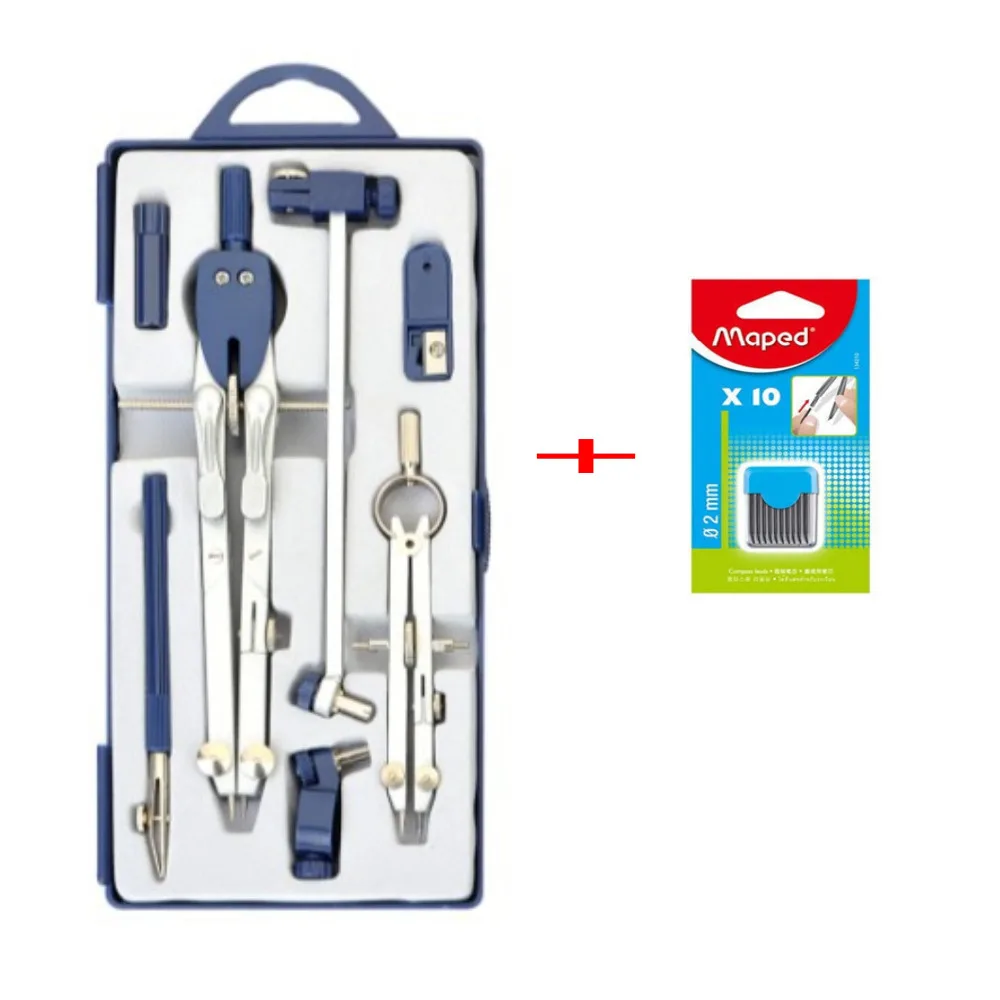 

Professional drawing drafting Compass Set Technical Precision School compasses with a box lead