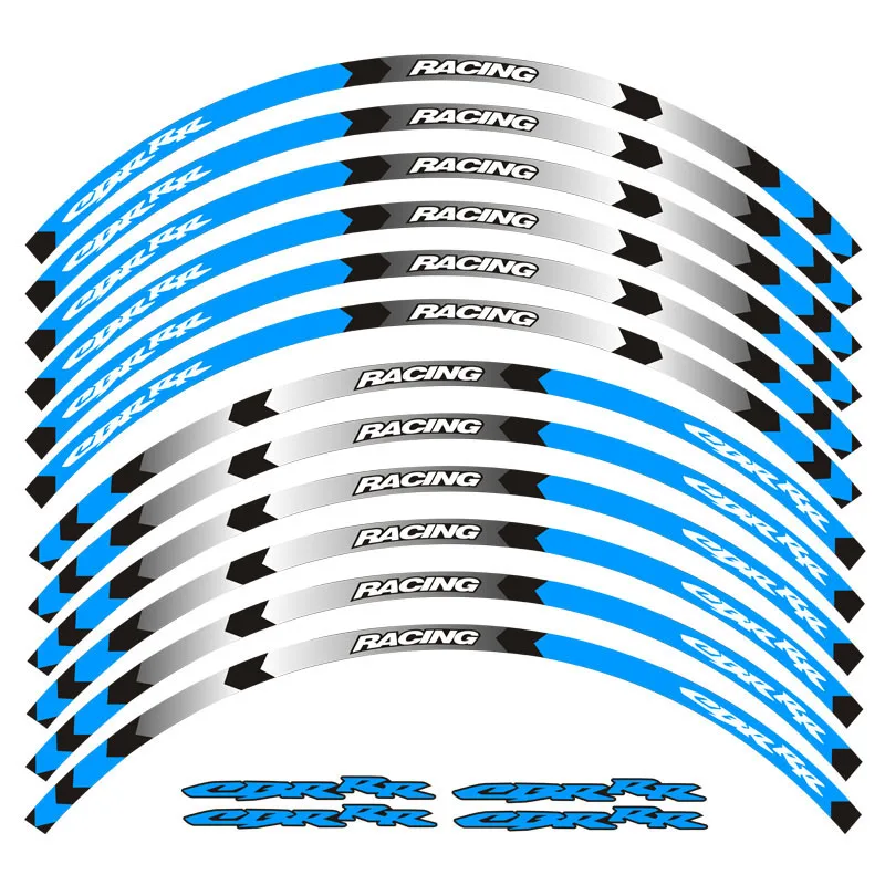 Высококачественная наклейка для колес мотоцикла Наклейка светоотражающий обод велосипед подходит для CBR RR CBR CBR1000 600RR 650R 300R - Цвет: 14