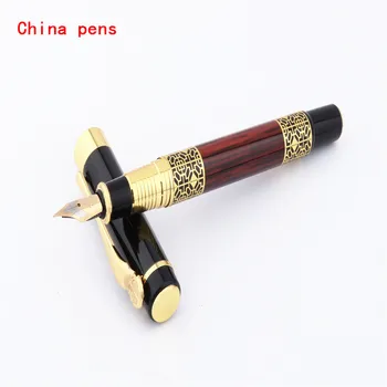 

Superior luxury 530 Golden carving Mahogany paint Business Office Medium Nib Fountain Pen New