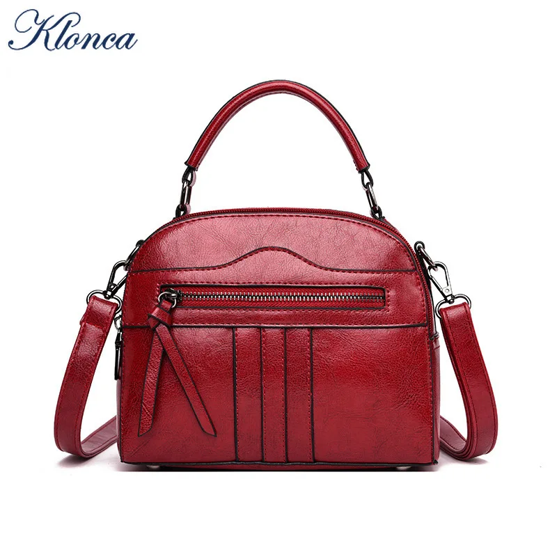 

Klonca PU Leather Female Handbag Freeshipping High Quality Shoulder Bag 2019 Spring and Summer Fashion Concise Messenger Bag