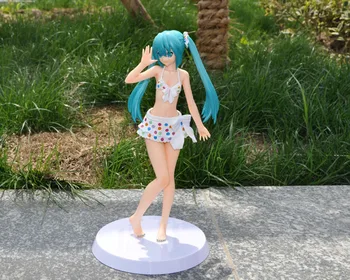 

25cm Hatsune Miku Swimwear Anime Collectible Action Figure PVC toys for christmas gift free shipping