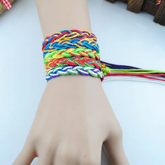 Fashion jewelry waxed cords braided leather hemp rope woven friendship