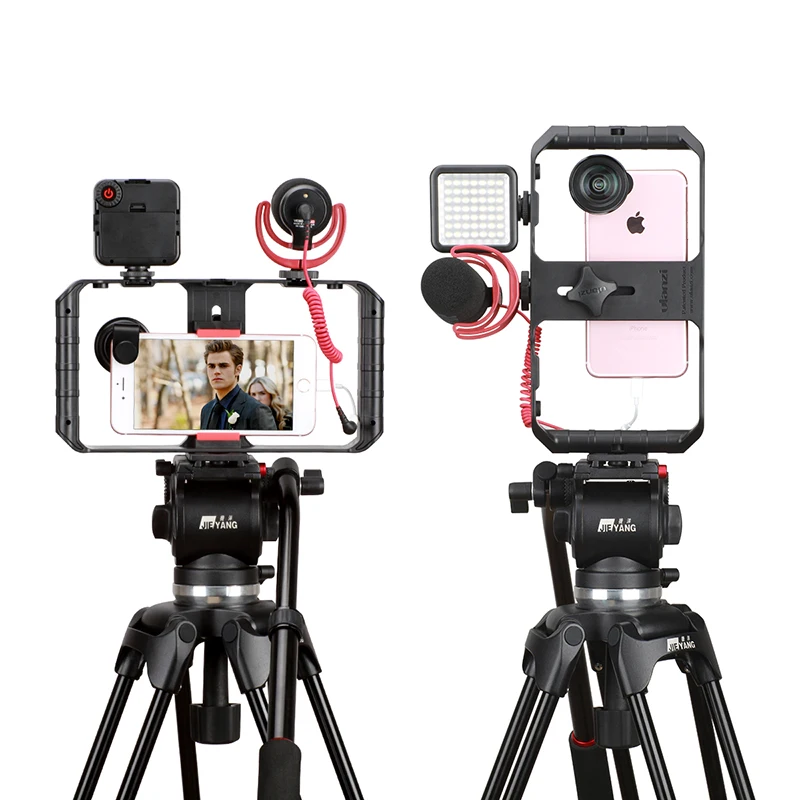 U-Rig Pro смартфон видео Риг с 3 башмаками Filmmaking Чехол ручной телефон видео стабилизатор Ручка штатив крепление стенд