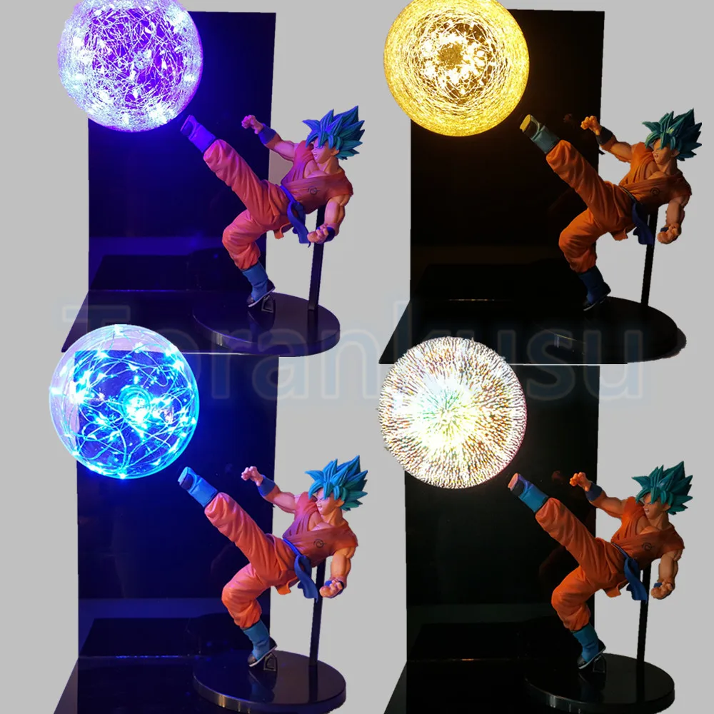 Dragon Ball Z фигурка God Goku Супер Saiyan Led освещение дисплей Игрушка Аниме Жемчуг дракона Сон Гоку Коллекционная модель DIY166