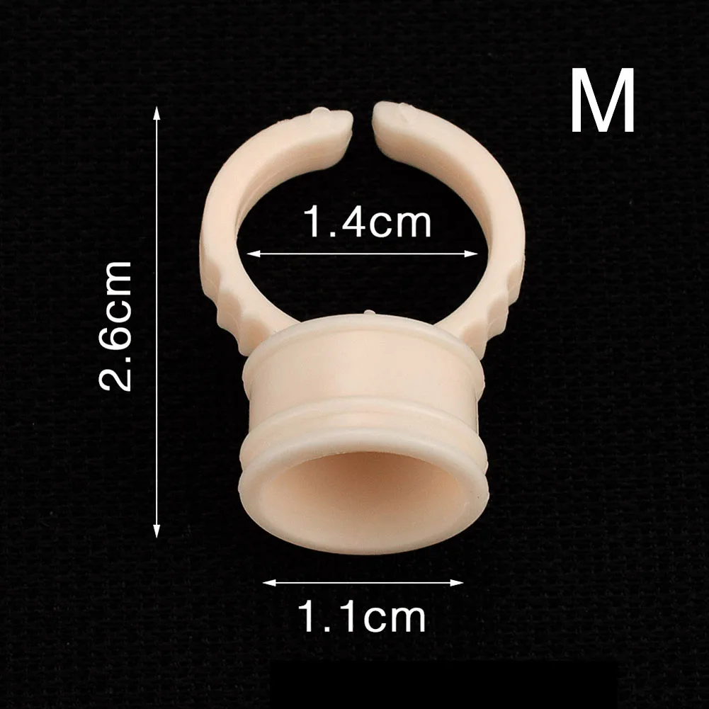 100 шт пигментный держатель для татуировок, силиконовая чашка с чернилами, кольцо на палец, краситель для татуировок, NShopping - Цвет: M