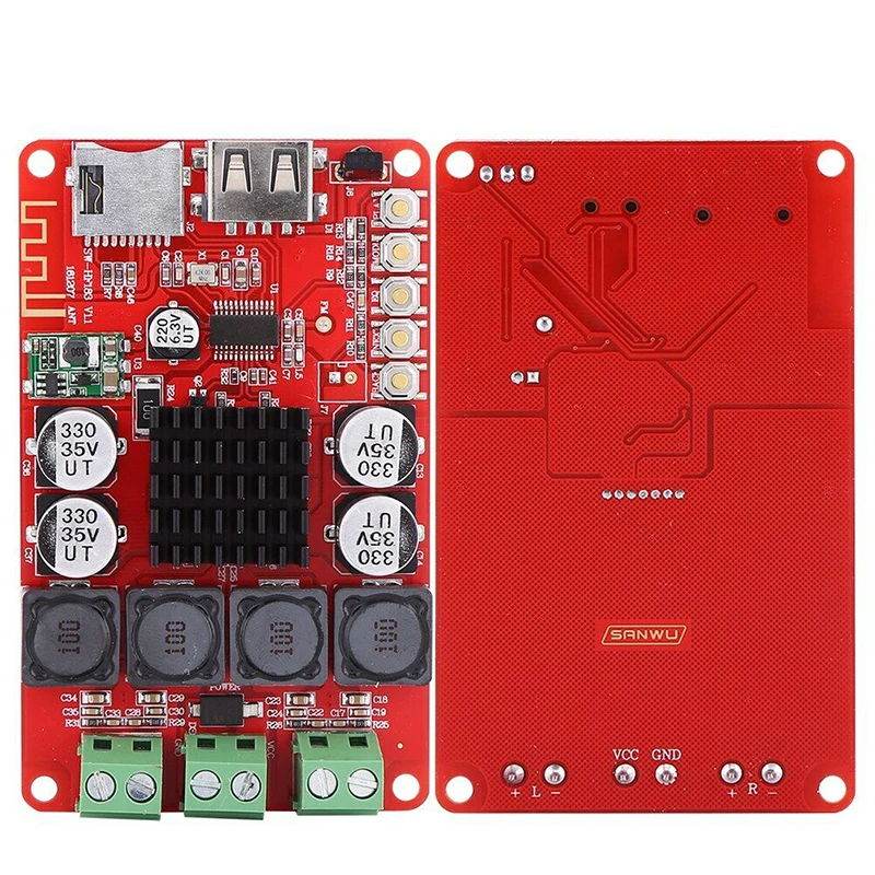 TPA3116 Stereo Speaker Amplifiers 2X50W bluetooth Audio Receiver Amplifier TF Card Decoder With Remote Control